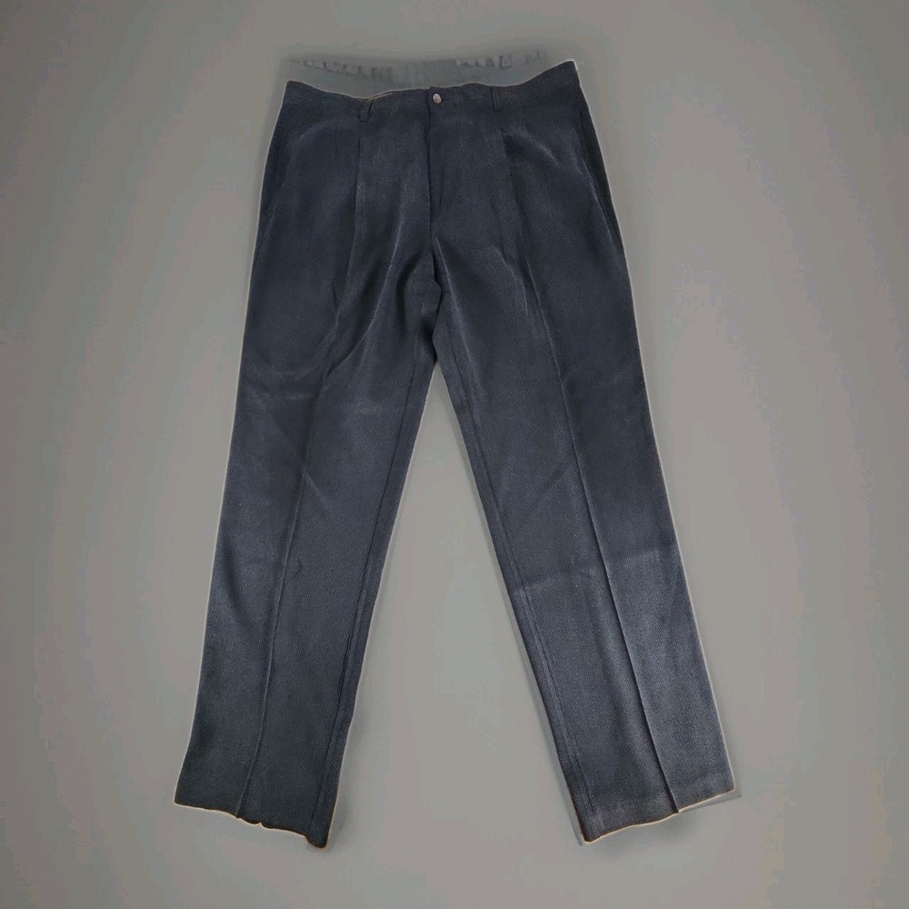 Tommy Bahama Mens 40x33 Corduroy Silk Wool Pleated Relaxed Pants Chino Black